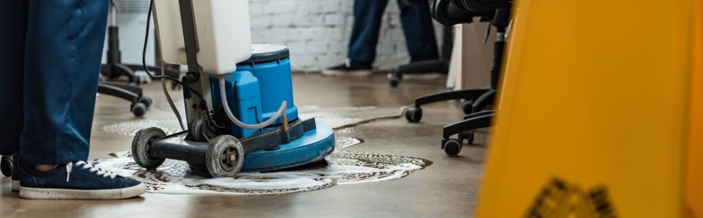 Person powerscrubbing